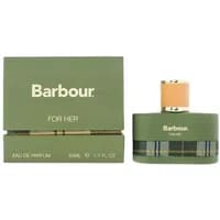 Green Barbour For Her Eau De Parfum 50ml bottle with tartan band, matching box with gold lettering.
