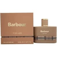 Barbour Origins For Her Eau De Parfum 100ml, brown bottle with plaid pattern and matching box.