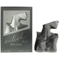 Billie Eilish No 2 Eau De Parfum 100ml, sculpted torso-shaped bottle, sleek metallic finish, matching box design.