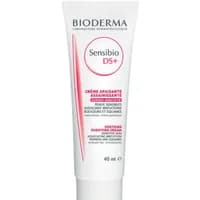Bioderma Sensibio DS+ cream tube, white with red text, 40ml, soothing purifying formula for sensitive skin.