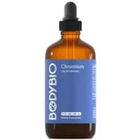 BodyBio Ionic Liquid Mineral 5 Chromium, amber bottle with blue label, black dropper cap, 60ml.
