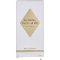 White Boucheron Place Vendome perfume box with gold diamond logo and text, 100ml size.
