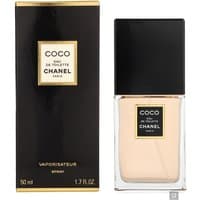 Chanel Coco Eau de Toilette Spray 50ml, clear glass bottle with black cap, gold label, next to black box.