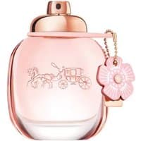 Pink Coach Floral Eau de Parfum Spray 30ml bottle with rose gold cap and floral charm.