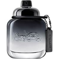 Coach For Men Eau de Toilette 40ml, sleek black-to-clear gradient bottle with embossed horse and carriage logo.