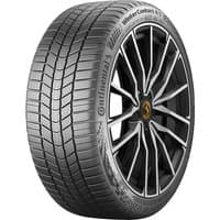 Continental WinterContact 8 S tire, 285/45 R21, black tread with detailed grooves, silver and black alloy wheel.