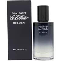 Davidoff Cool Water Woman Reborn Eau De Toilette 40ml, gradient blue bottle with black cap, next to matching box.