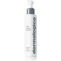 White Dermalogica Daily Glycolic Cleanser bottle with gray pump and bold gray logo text.