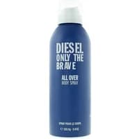 Blue Diesel Only The Brave body spray can, white cap, bold white text, 200ml capacity.