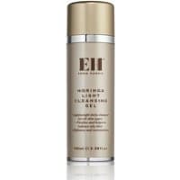 Gold cylindrical bottle of Emma Hardie Moringa Light Cleansing Gel, 100ml, with EH logo and text in black.