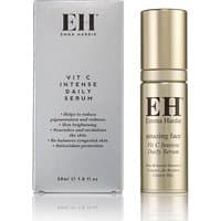 Gold Emma Hardie Vitamin C Intense Daily Serum bottle with matching box, featuring bold EH branding.