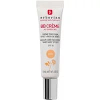 Erborian BB Crème Au Ginseng Doré SPF 20, 15ml white tube with red and black text, orange floral design.