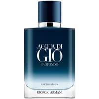 Dark blue Giorgio Armani Acqua Di Gio Profondo Eau De Parfum bottle with silver cap and white text, 200ml.