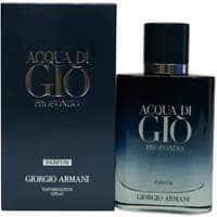 Giorgio Armani Acqua Di Gio Profondo Parfum 50ml, dark blue gradient bottle with silver cap, next to matching box.