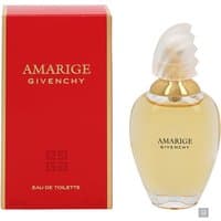 Givenchy Amarige Eau de Toilette 30ml, clear glass bottle with gold cap, red box with gold lettering.