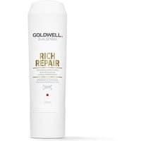 White Goldwell Dualsenses Rich Repair Restoring Conditioner bottle, 200ml, with gold and black text.
