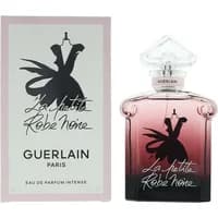 Guerlain La Petite Robe Noire Intense perfume, 100ml, gradient pink to black bottle with silhouette dress design.