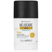 White Heliocare 360º Pediatrics Stick SPF50+ with black cap, yellow sun icon, and blue accents.