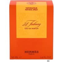 Orange box of Hermes 24 Faubourg Eau de Parfum Spray 50ml with gold accents and elegant script.