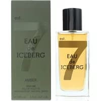 Iceberg Eau De Iceberg Amber For Him 100ml, clear bottle with black cap and bold number 7 design on label.