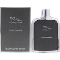 Jaguar Classic Chromite Eau De Toilette 100ml, sleek silver and black bottle with chrome accents and logo.