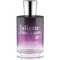 Purple gradient perfume bottle with silver cap, labeled "Juliette has a Gun - Lili Fantasy."