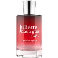 Red gradient perfume bottle with silver cap, labeled "Juliette has a Gun - Lipstick Fever" in white text.