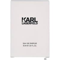 Karl Lagerfeld Pour Femme Eau de Parfum 85ml in a sleek, rectangular white box with bold black lettering.