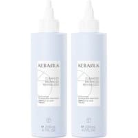 Kerasilk DOUBLE Exfoliating Scalp & Hair Treatment 200ml, light blue bottles with white caps and labels.