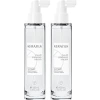Clear Kerasilk DOUBLE Redensifying Scalp Serum 100ml bottle with white pump and minimalist label design.