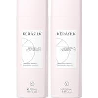 Kerasilk DOUBLE Smoothing Shampoo 250ml, pale pink bottle with white label and black text.