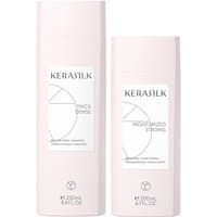 Kerasilk DUO Repairing Shampoo 250ml and Conditioner 200ml in sleek pink bottles with minimalist white labels.