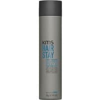 Gray KMS Hairstay Firm Finishing Hairspray 300ml bottle with black cap and blue text.