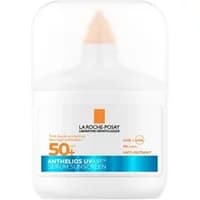 La Roche-Posay Anthelios UVAir Serum Sunscreen SPF 50+ in white bottle with orange cap, blue label band.