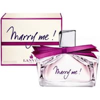 Lanvin Marry Me! Eau de Parfum 75ml, clear bottle with purple ribbon and matching box, floral scent for her.
