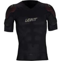 Black Leatt 3DF AirFit Lite Evo Shoulder Tee with mesh fabric, V-neck, and padded shoulders.