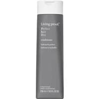 Gray bottle of Living Proof Perfect Hair Day Conditioner, 236ml, with white cap and minimalist text design.
