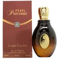 Brown and gold Louis Cardin Pearl Precious Eau De Parfum bottle with matching box, 100ml.