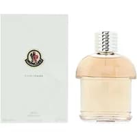 Moncler Pour Femme Eau De Parfum 150ml refill, clear bottle with silver cap, white box with Moncler logo.