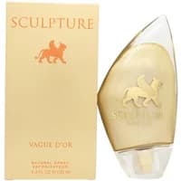 Nikos Sculpture Vague d'Or Eau De Parfum 100ml, gold curved bottle with lion logo, matching box.