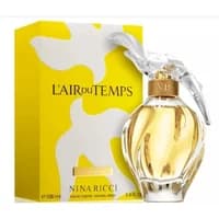 Nina Ricci L'Air Du Temps Eau De Toilette 100ml with dove-shaped cap and yellow box featuring white silhouette design.