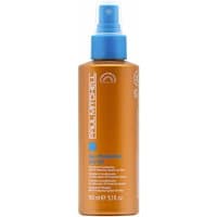 Brown bottle of Paul Mitchell Sun Protective Dry Oil, blue spray nozzle, 150ml.