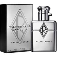 Silver Ralph Lauren Ralph's Club New York Eau de Parfum 60ml bottle with geometric logo and matching box.