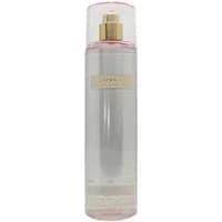 Clear bottle of Sarah Jessica Parker Lovely Body Mist 250ml with gold cap and beige label.