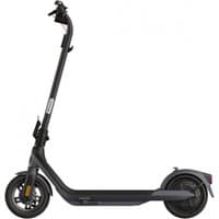 Black Segway Ninebot E2 Pro electric folding scooter with sleek frame, large wheels, and ergonomic handlebars.