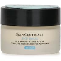 SkinCeuticals Eye Balm 14g in a round beige jar with a black lid, labeled for aging skin correction.