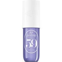Purple Sol De Janeiro Cheirosa 59 Perfume Body Mist with white cap and embossed logo.