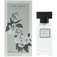 Ted Baker Amelia Eau De Toilette 30ml with floral box design and sleek bottle featuring a black cap.