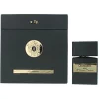 Black Tiziana Terenzi Chimaera perfume bottle with gold accents, matching box, 100ml, Anniversary Collection.