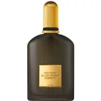 Black ribbed glass bottle with gold cap and label, Tom Ford Black Orchid Reserve 50 ml unisex sweet perfume.